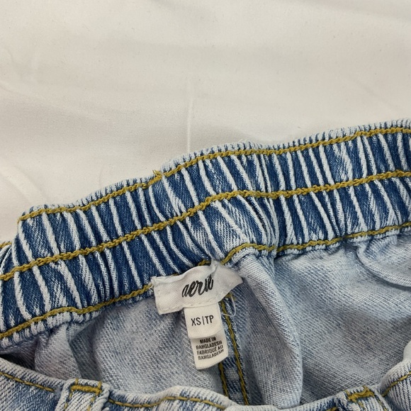 Aerie Light Blue Distressed Jean Shorts - Picture 2 of 5